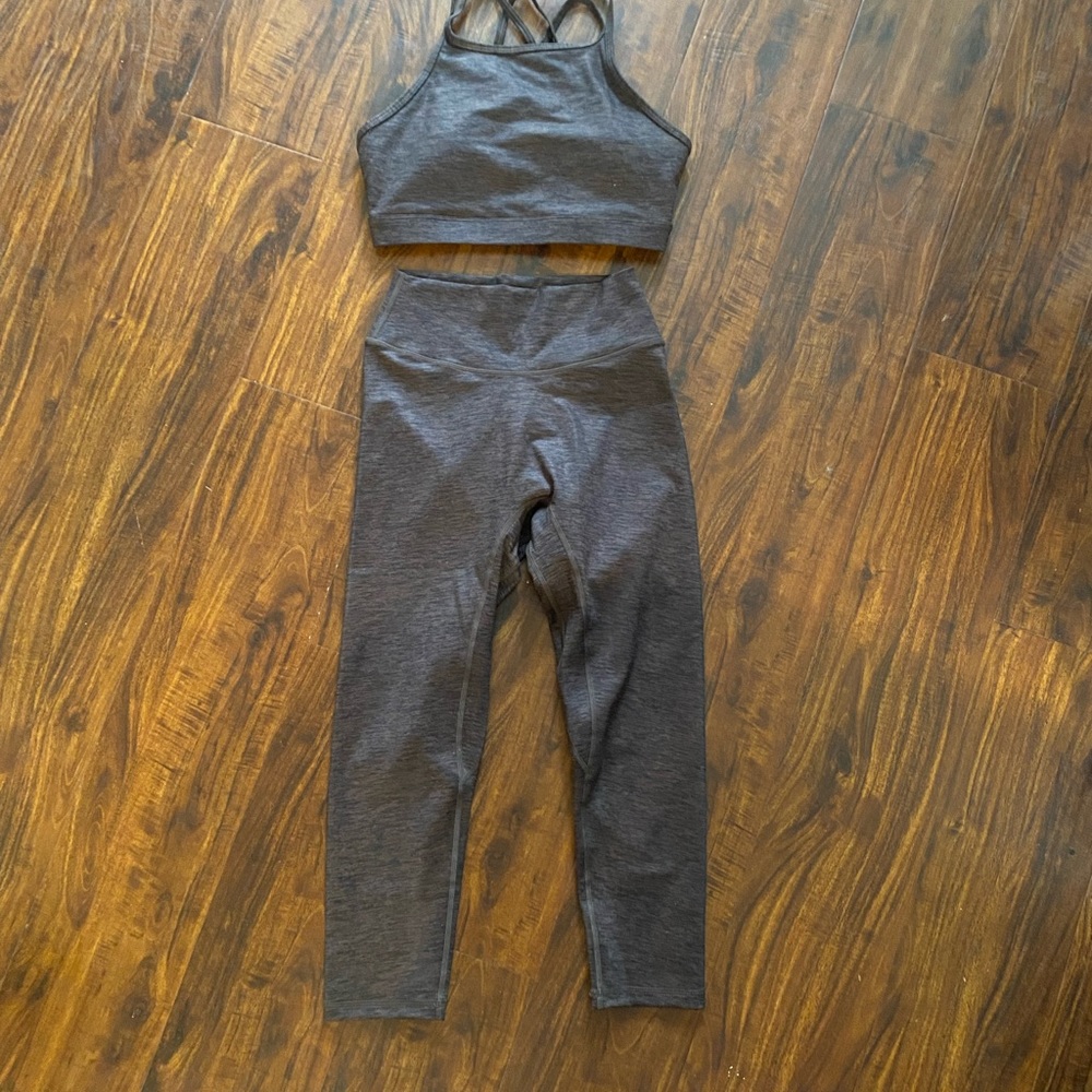 Muscle nation bra and leggings set bundle in coffee marl brown